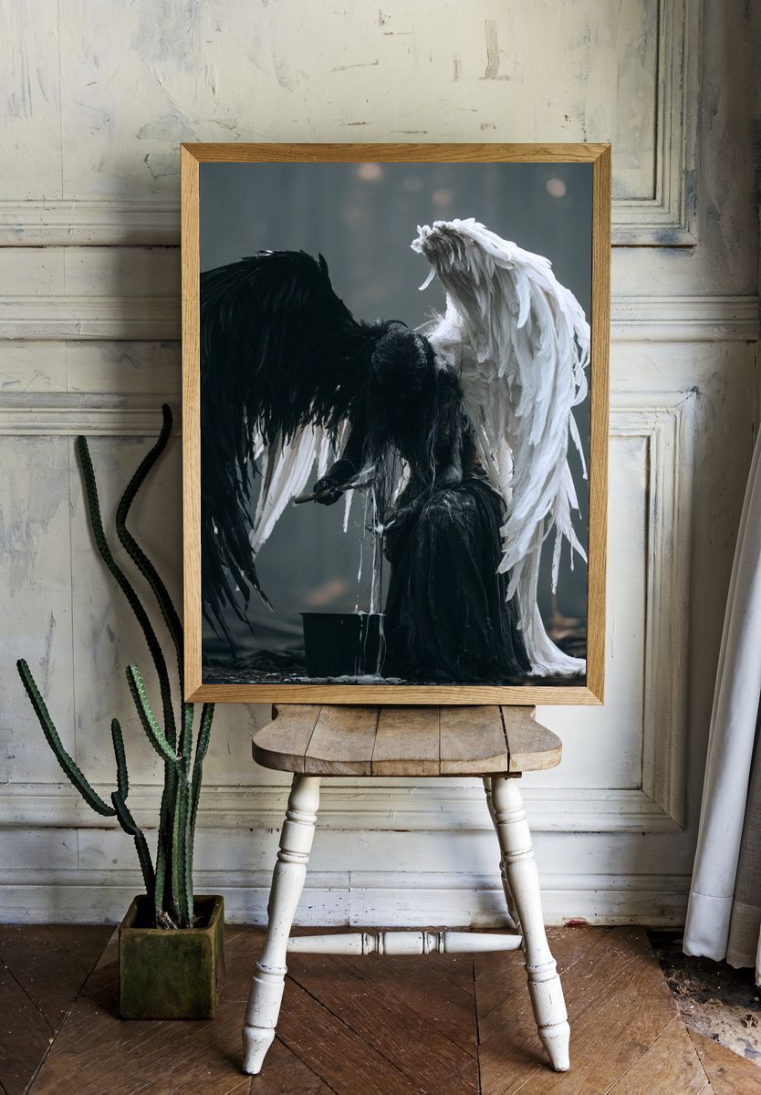 Dark Angel Wings Photography Poster. — room view 1
