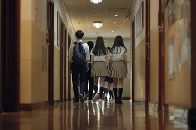 School Hallway Photography Poster.