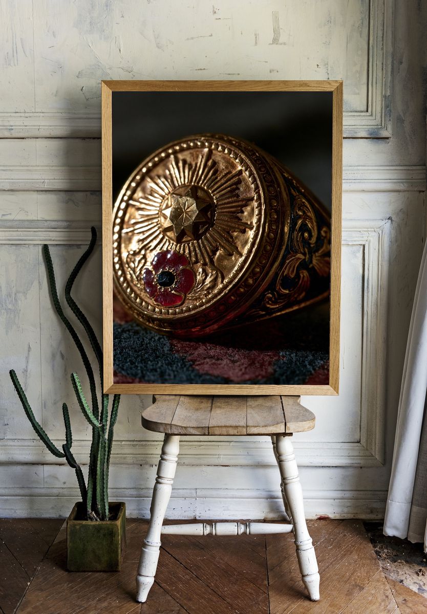 Ornate Gold Ring Photography Poster. — room view 1
