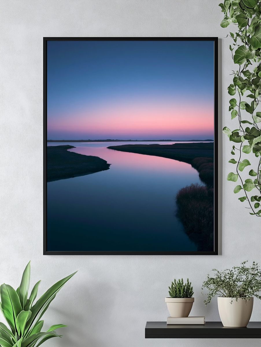 Twilight River Landscape Poster. — room view 4