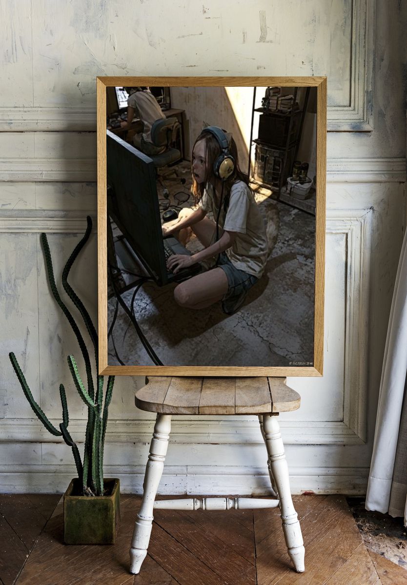 Gamer Girl Portrait Photography Poster. room preview