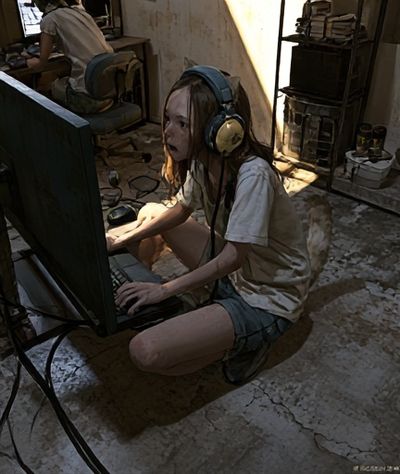 Gamer Girl Portrait Photography Poster. poster