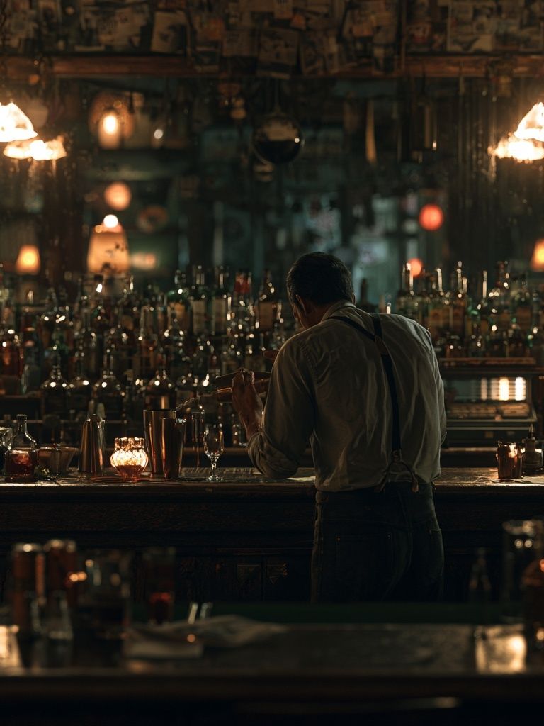 Dimly Lit Bar Interior Photography Poster. poster — photography art
