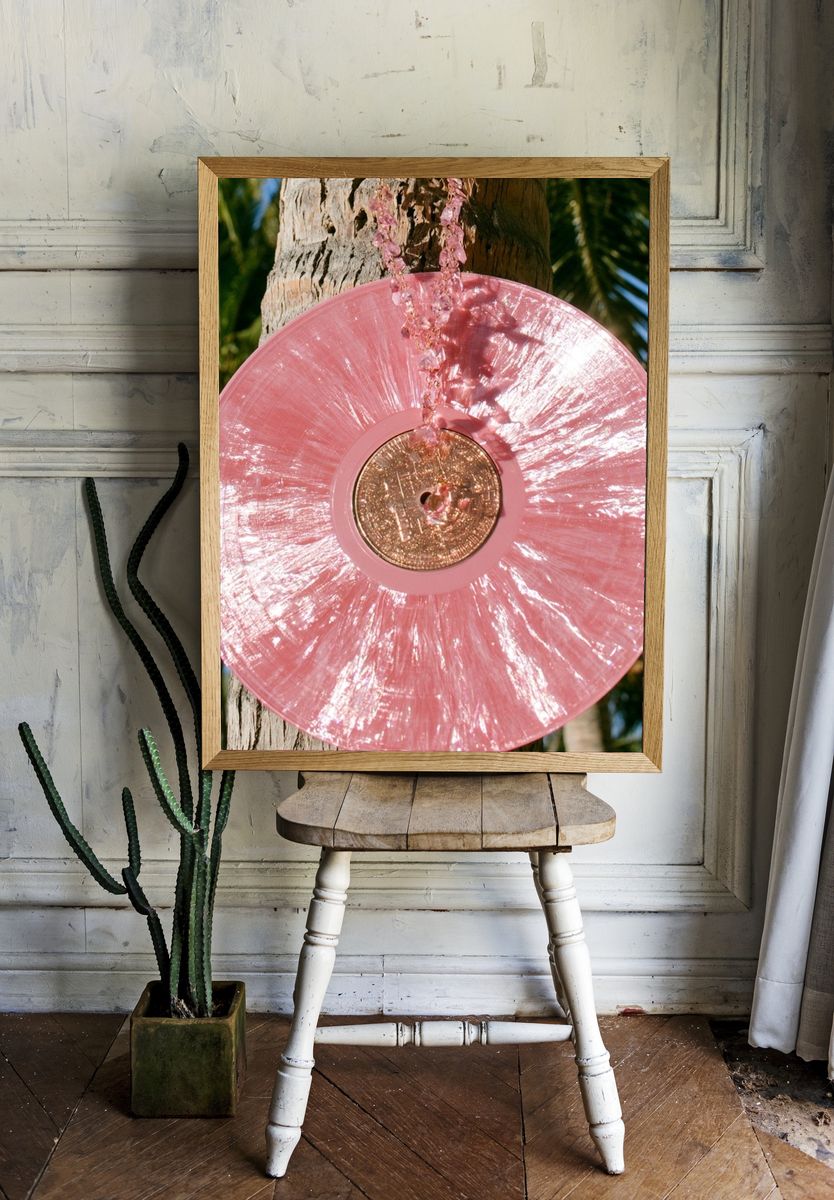Pink Vinyl Disc Photography Poster. room preview