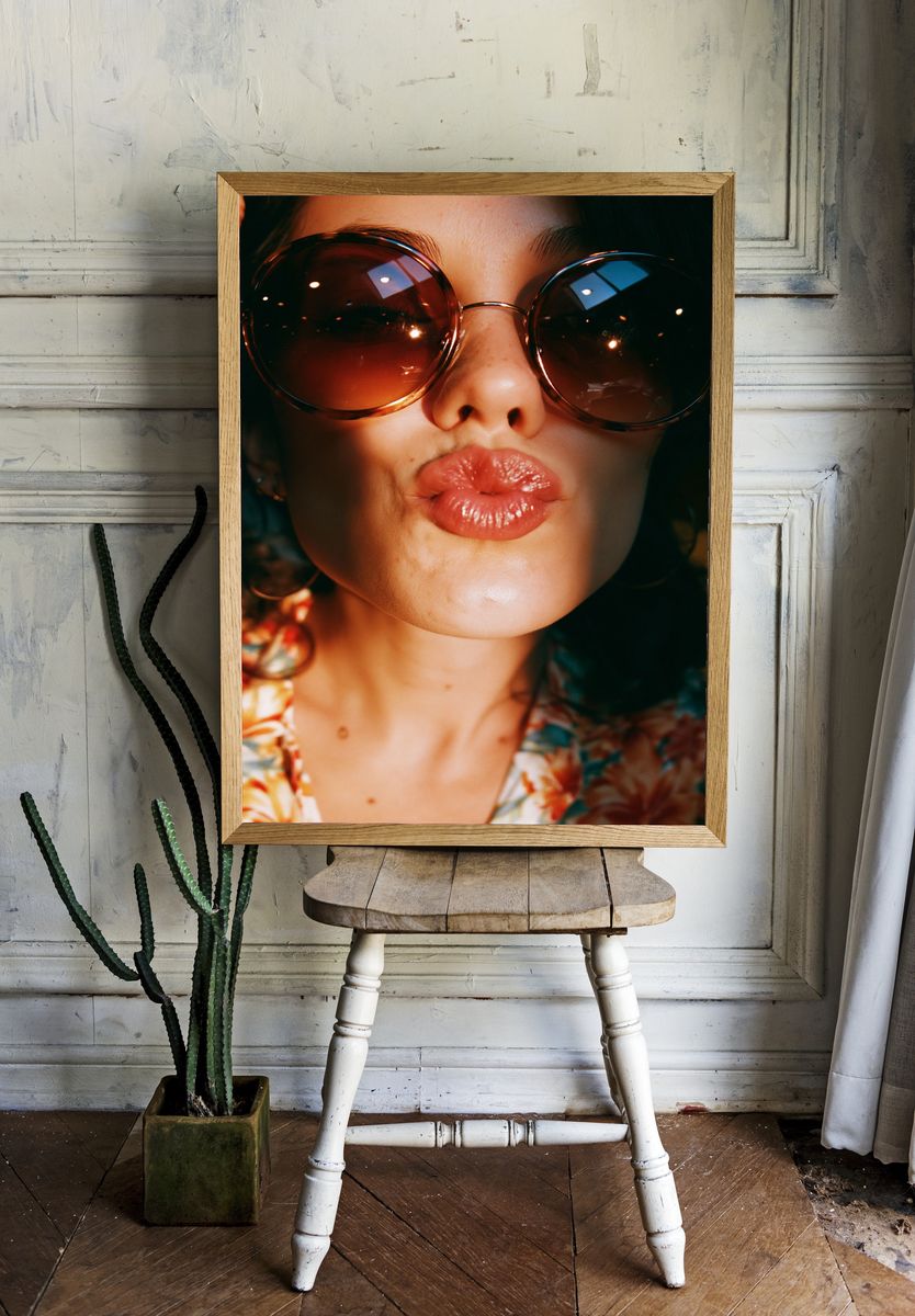 Sunglasses Portrait Photography Poster. room preview