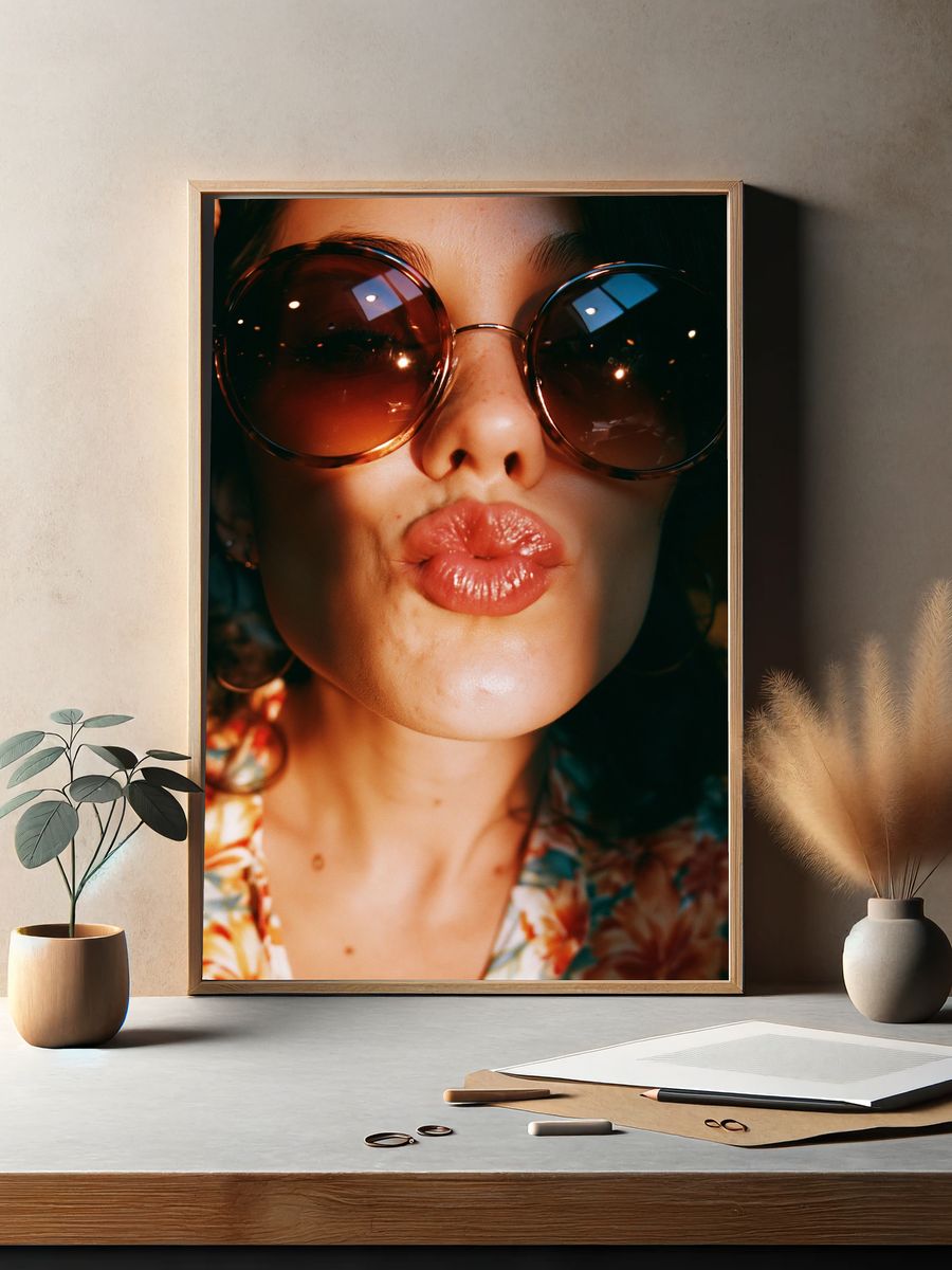 Sunglasses Portrait Photography Poster. — room view 2
