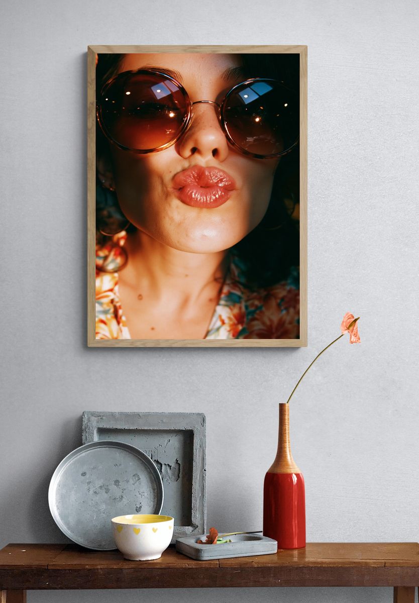 Sunglasses Portrait Photography Poster. — room view 3