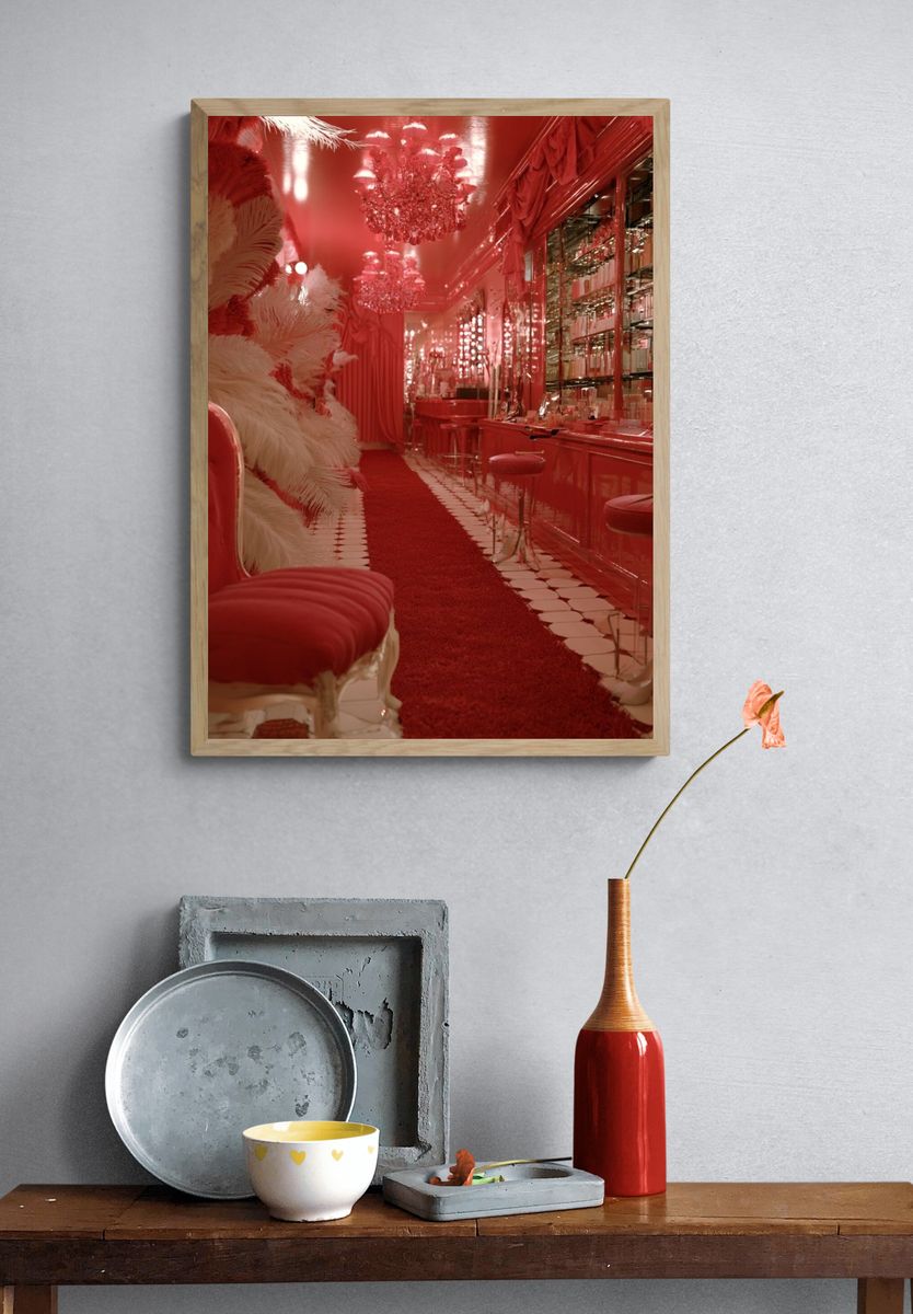 Crimson Glam Interior Photography Poster. — room view 3