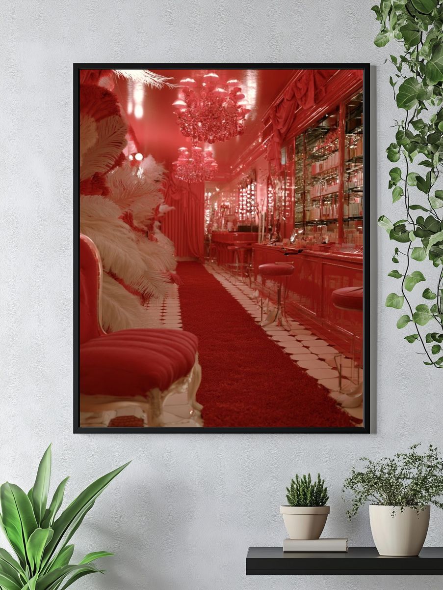 Crimson Glam Interior Photography Poster. — room view 4