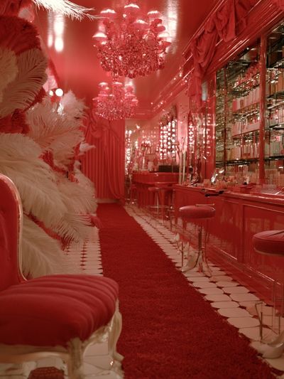 Crimson Glam Interior Photography Poster. poster