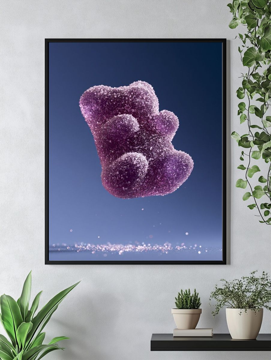 Purple Gummy Bear Photography Poster. — room view 4