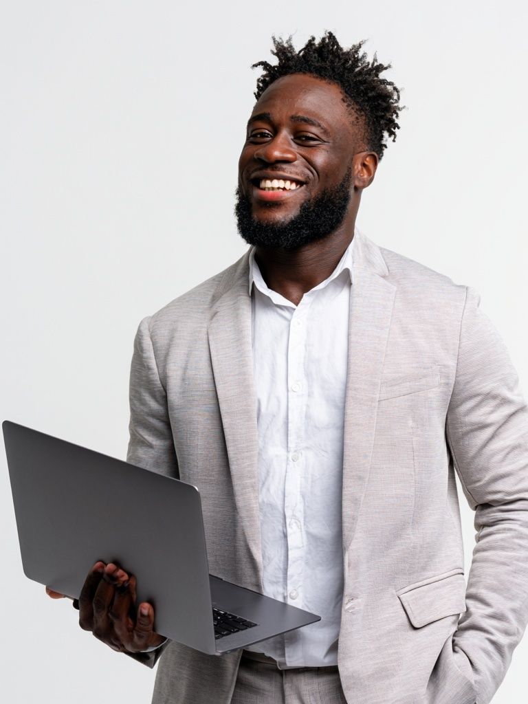 Smiling Businessman Portrait Poster. poster — photography art
