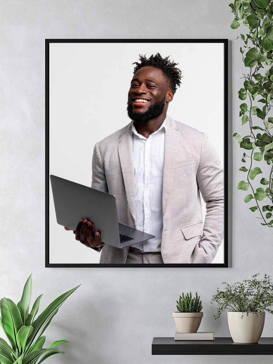 Smiling Businessman Portrait Poster. — room view 4