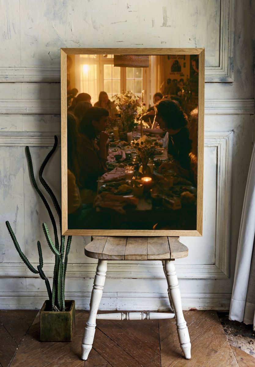 Golden Dinner Party Photography Poster. — room view 1