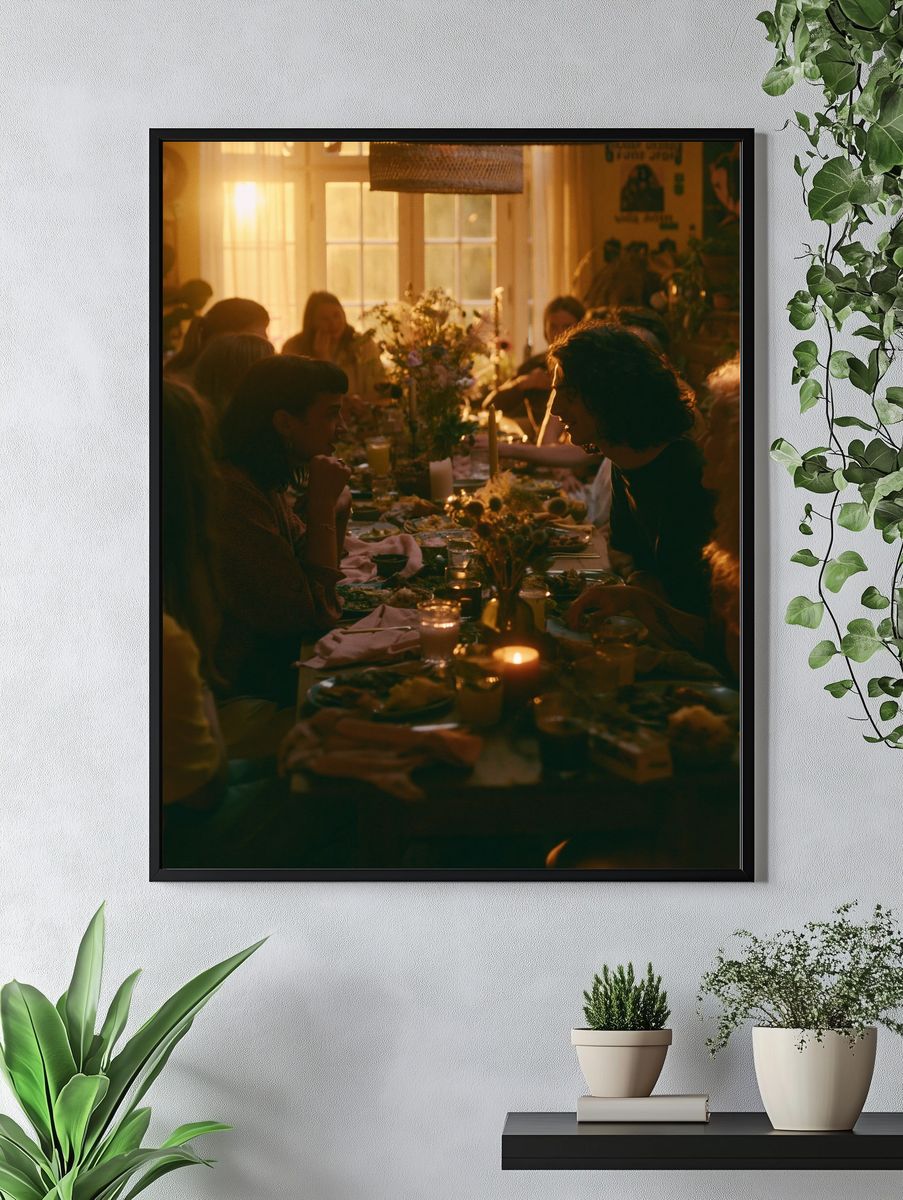 Golden Dinner Party Photography Poster. — room view 4