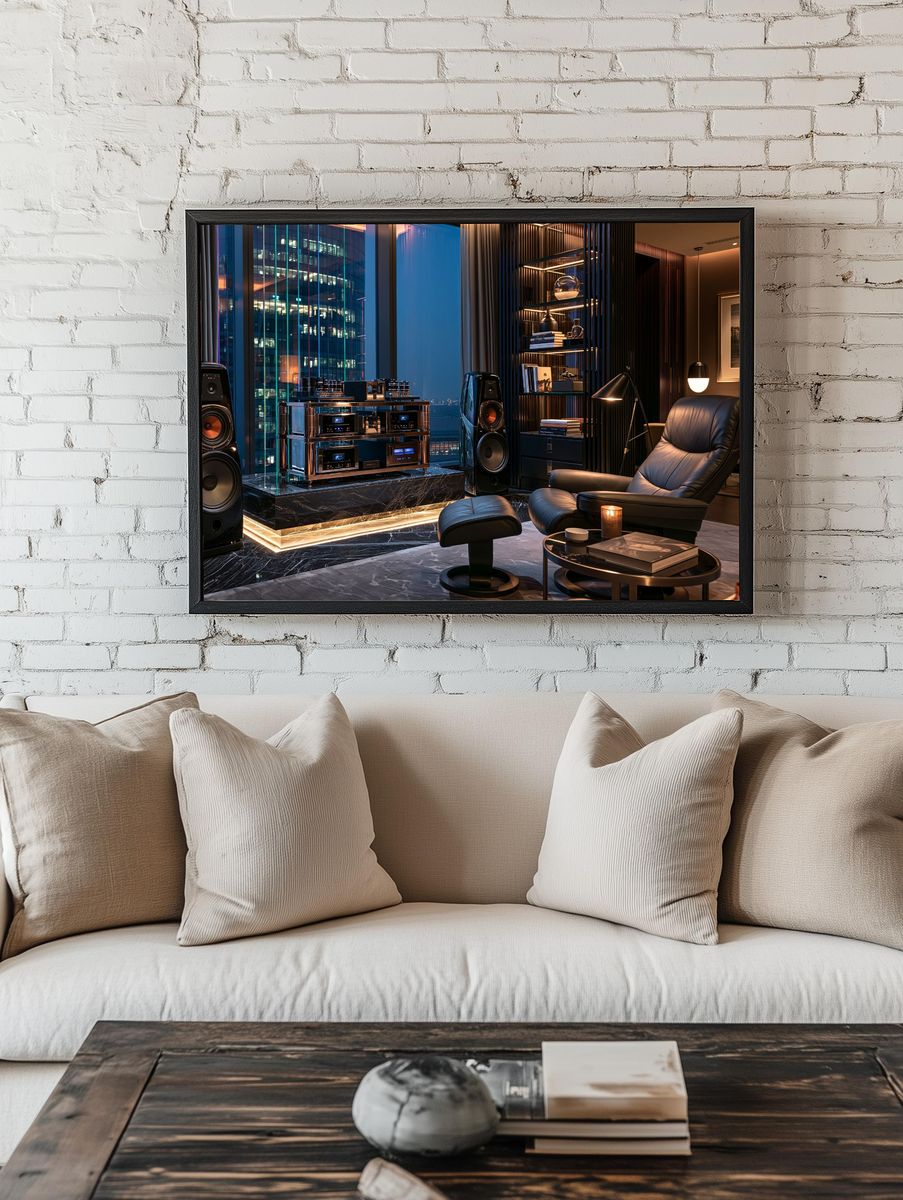 Luxury Hi-Fi Listening Room Poster. room preview