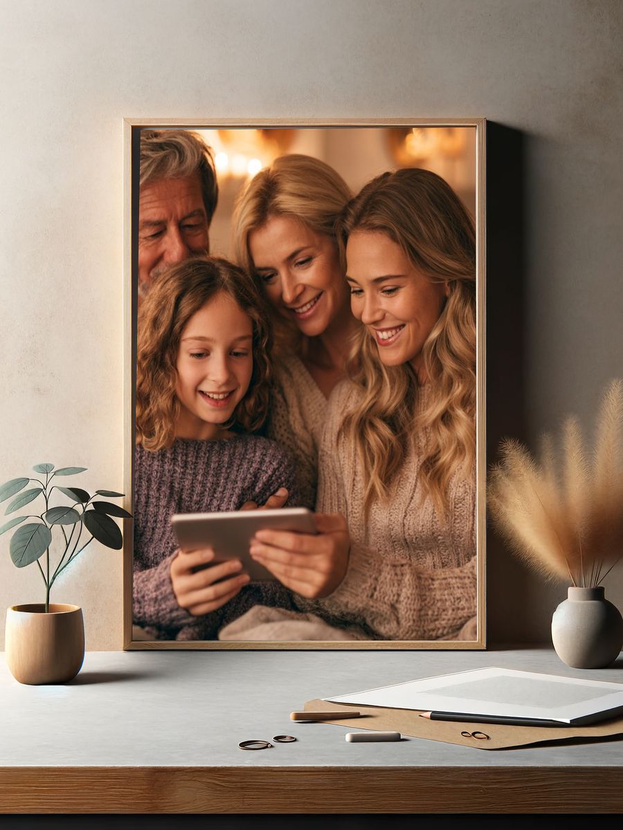 Family Tablet Moment Photography Poster. — room view 2