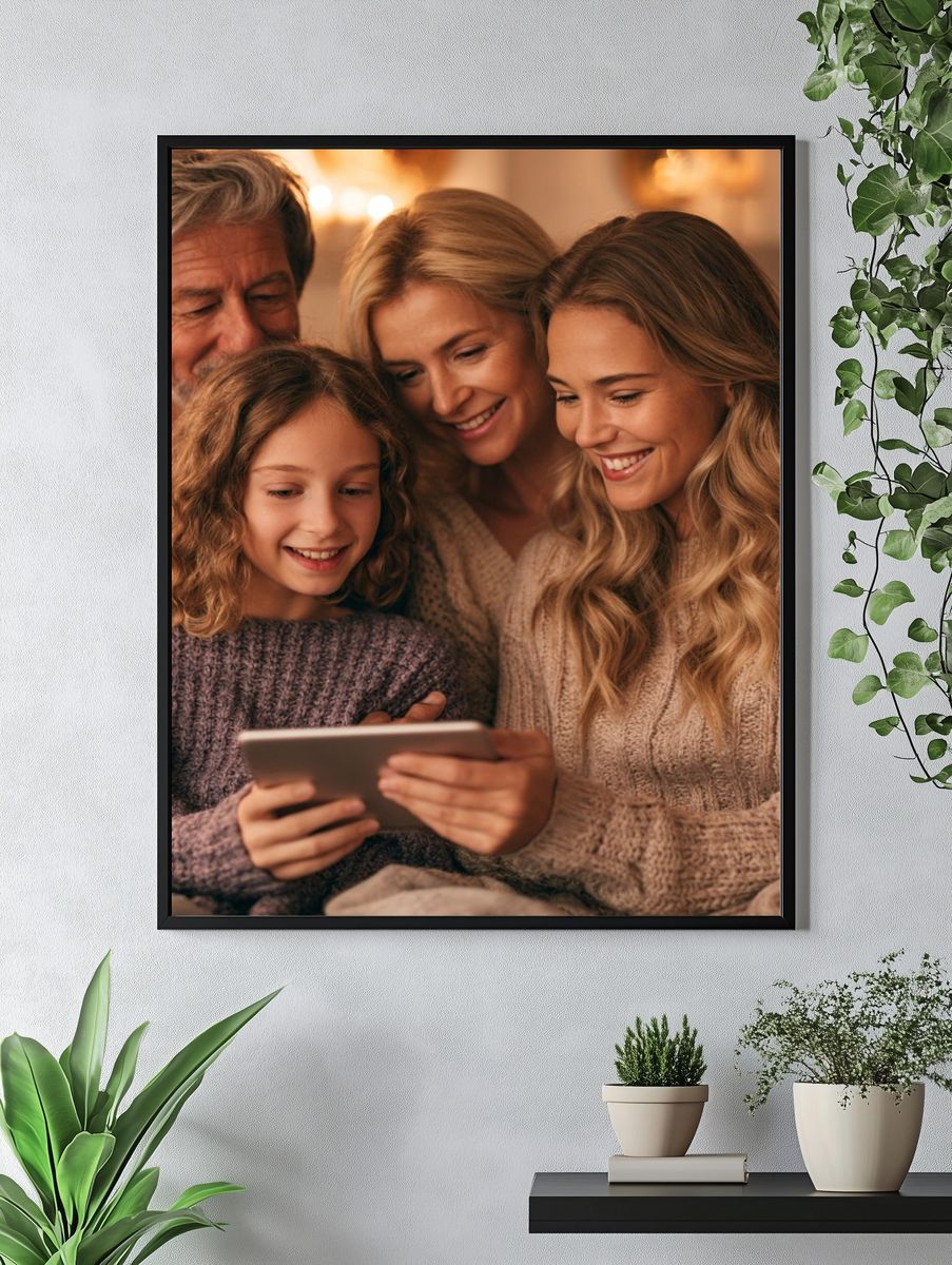 Family Tablet Moment Photography Poster. — room view 4