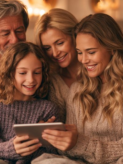 Family Tablet Moment Photography Poster.