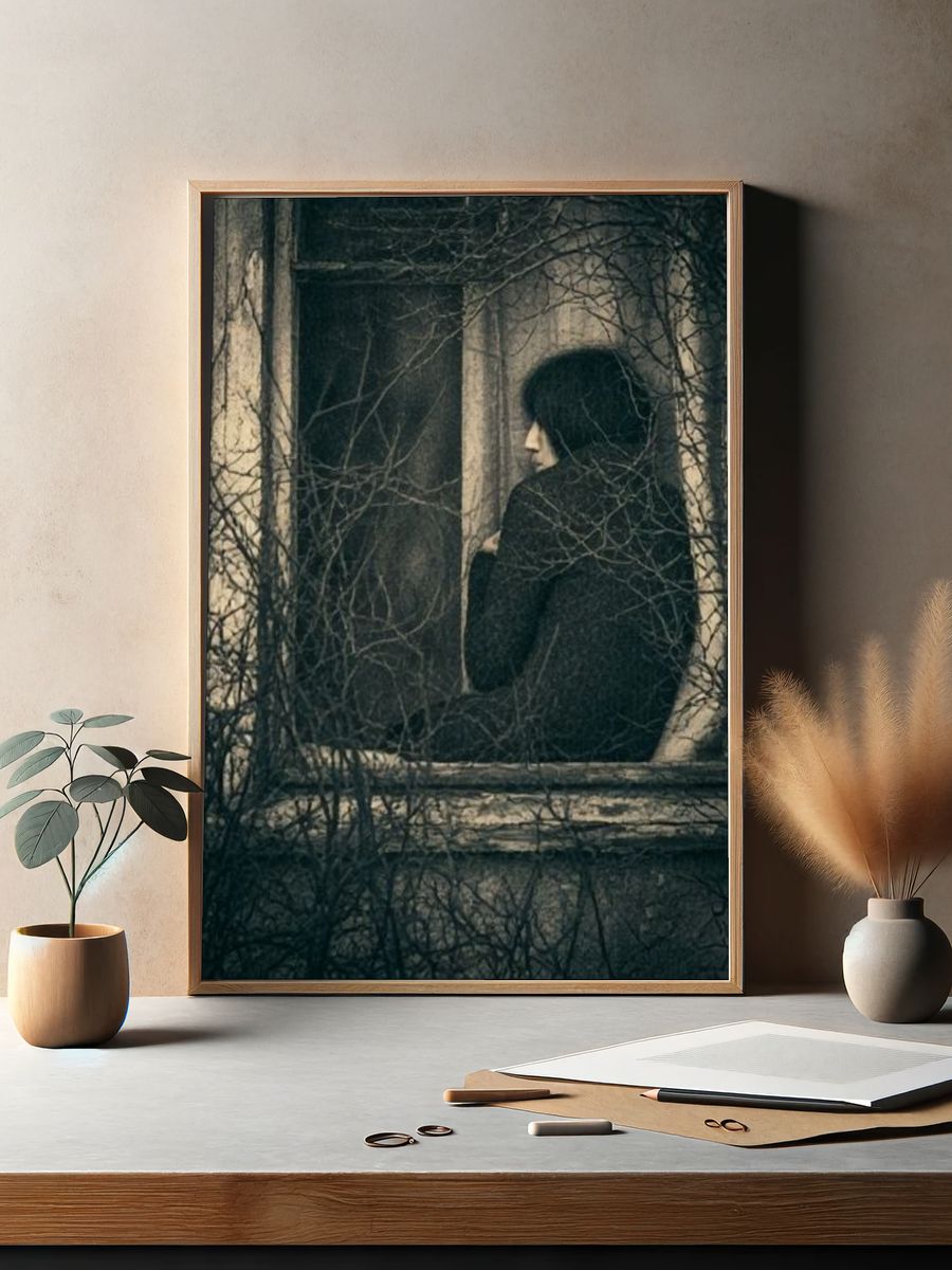 Gothic Window Portrait Print. — room view 2