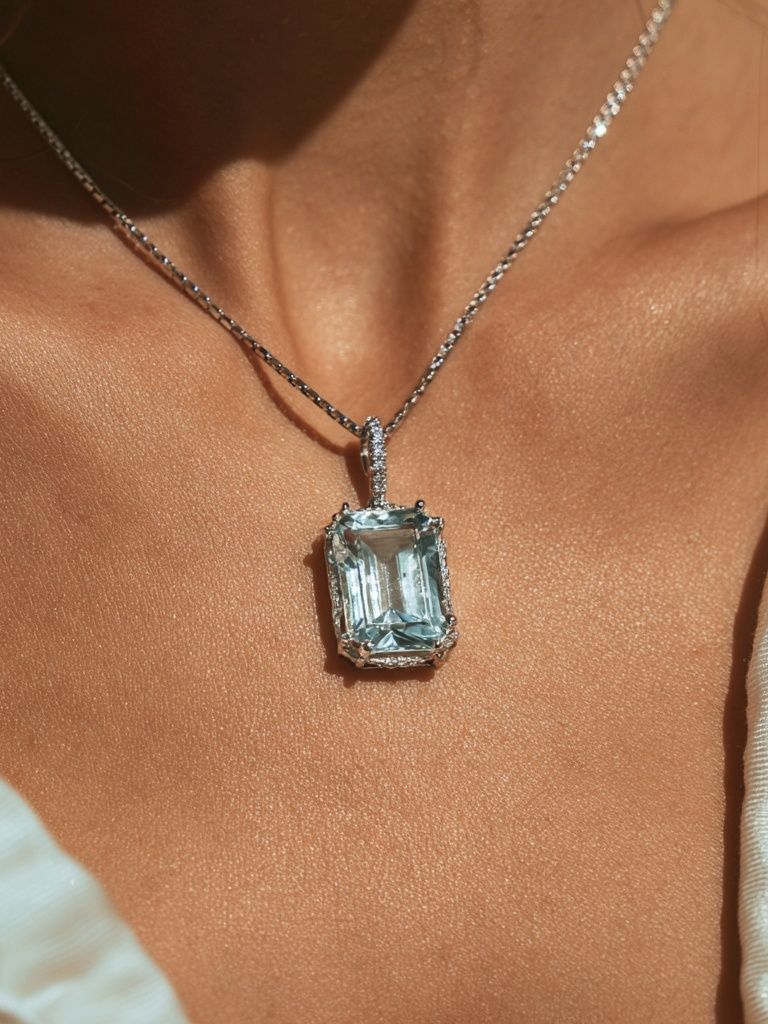 Emerald Cut Necklace Photography Poster. poster — photography art