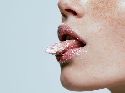Freckled Lips Close-Up Photography Poster.