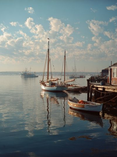 Sailboats at Harbor — Photography Print. poster print