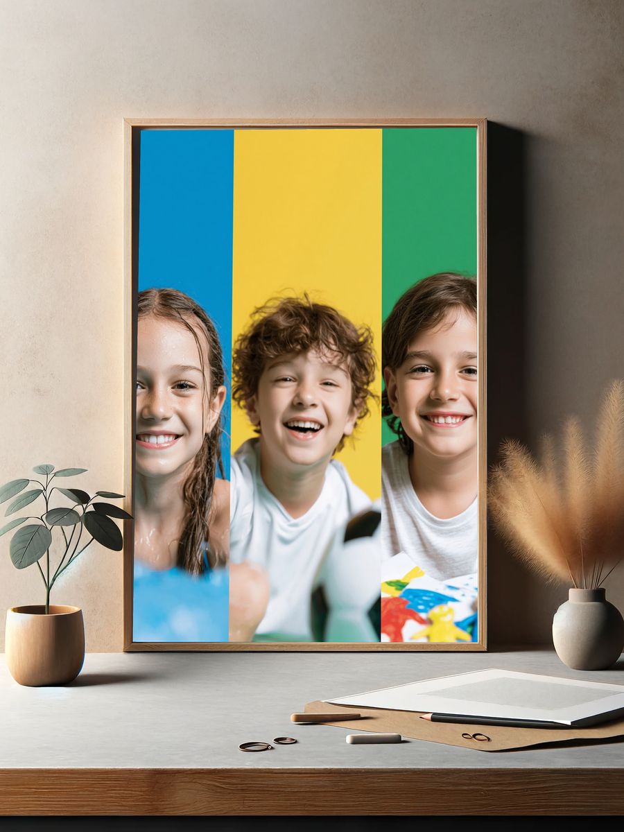 Smiling Kids Portrait Photography Poster. — room view 2