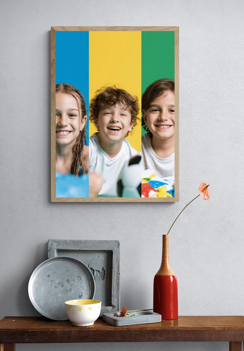 Smiling Kids Portrait Photography Poster. — room view 3