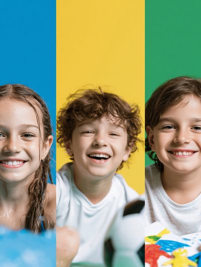 Smiling Kids Portrait Photography Poster. poster