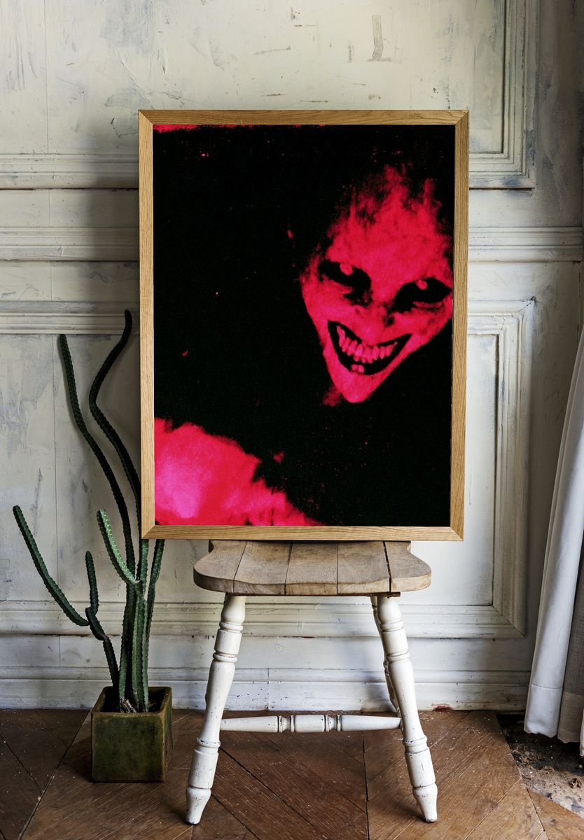 Neon Horror Face Photography Poster. — room view 1