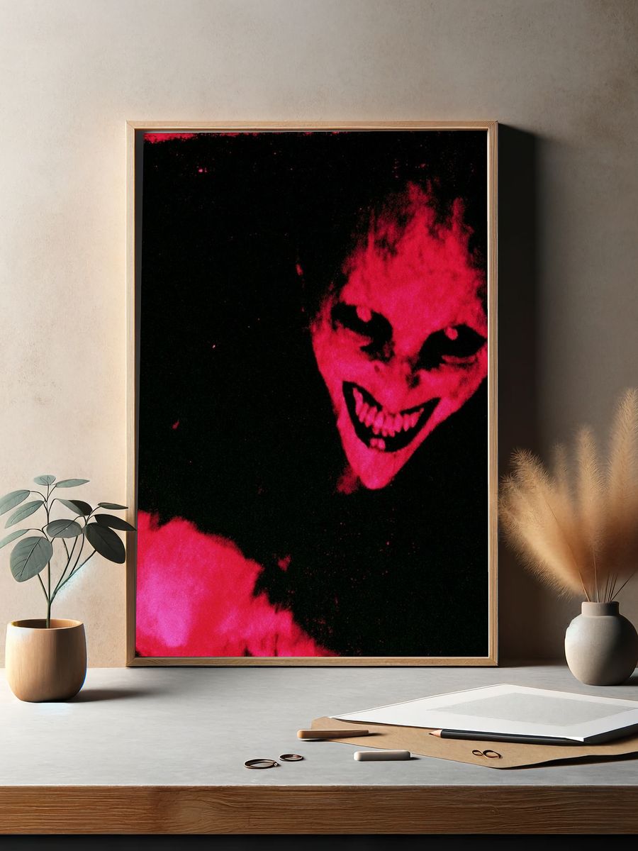 Neon Horror Face Photography Poster. — room view 2