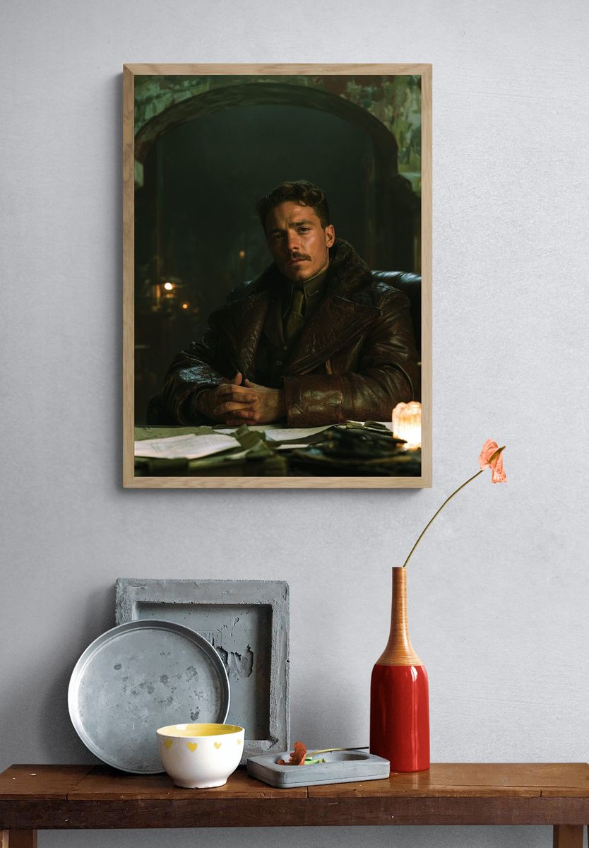 Moody Portrait in Green Light Poster. — room view 3
