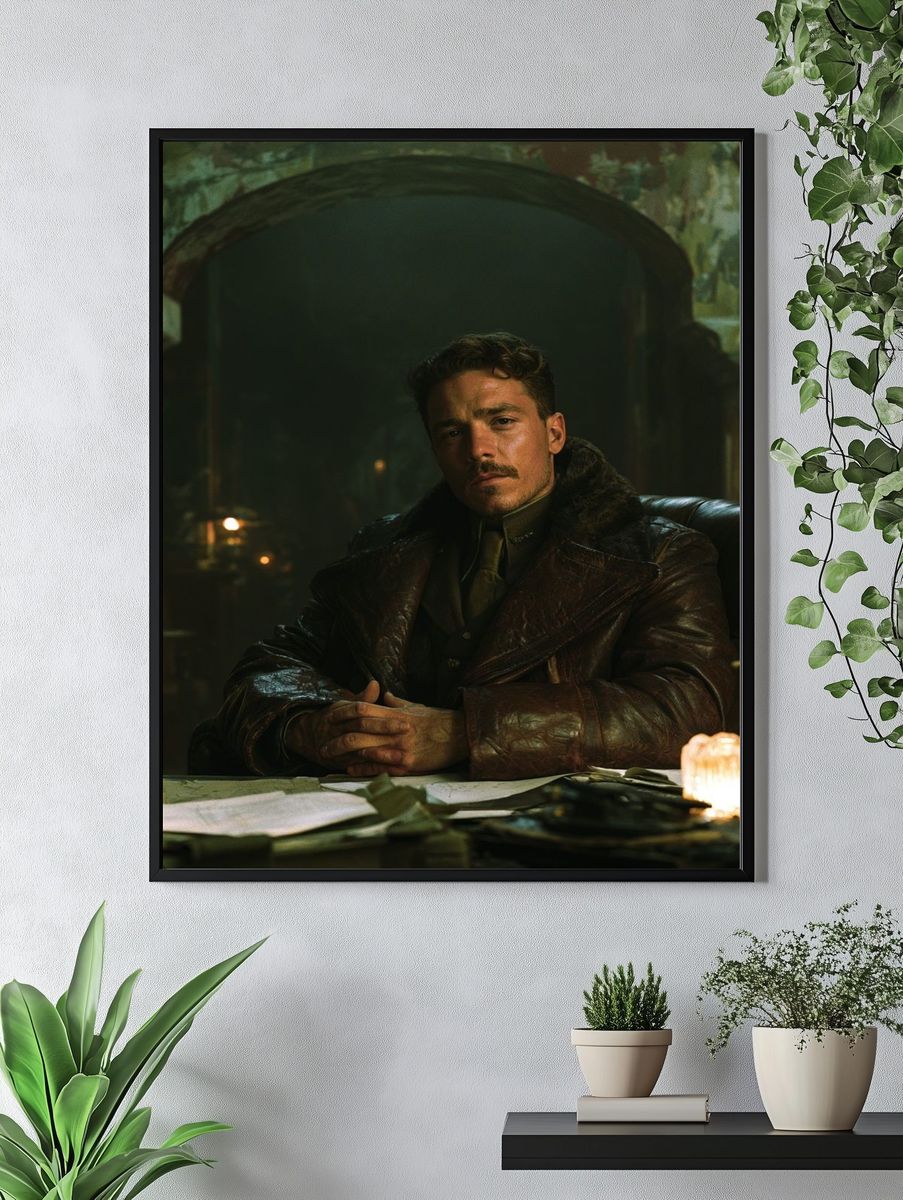 Moody Portrait in Green Light Poster. — room view 4