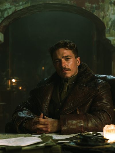 Moody Portrait in Green Light Poster. poster