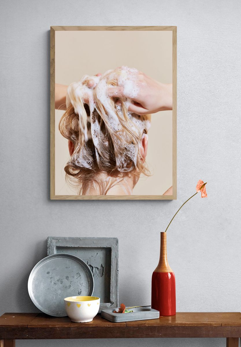 Foamy Hair Wash Photography Poster. — room view 3