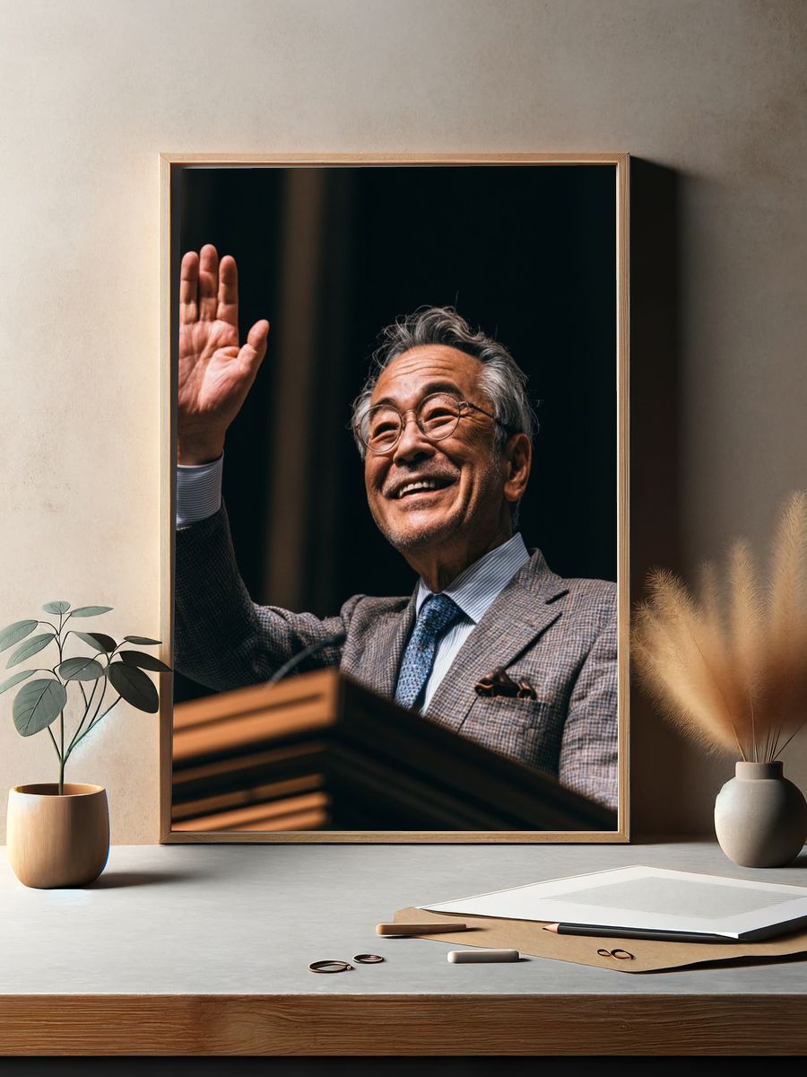 Smiling Speaker Portrait Poster. — room view 2