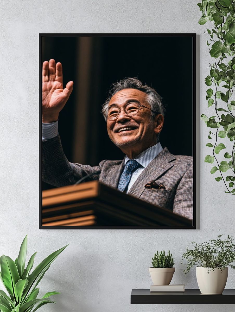 Smiling Speaker Portrait Poster. — room view 4