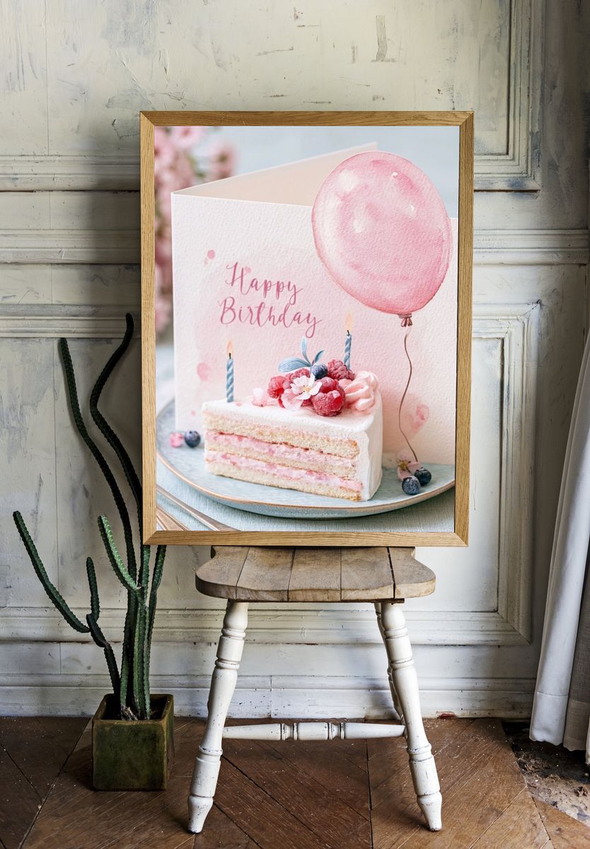 Happy Birthday Cake Photography Poster. room preview