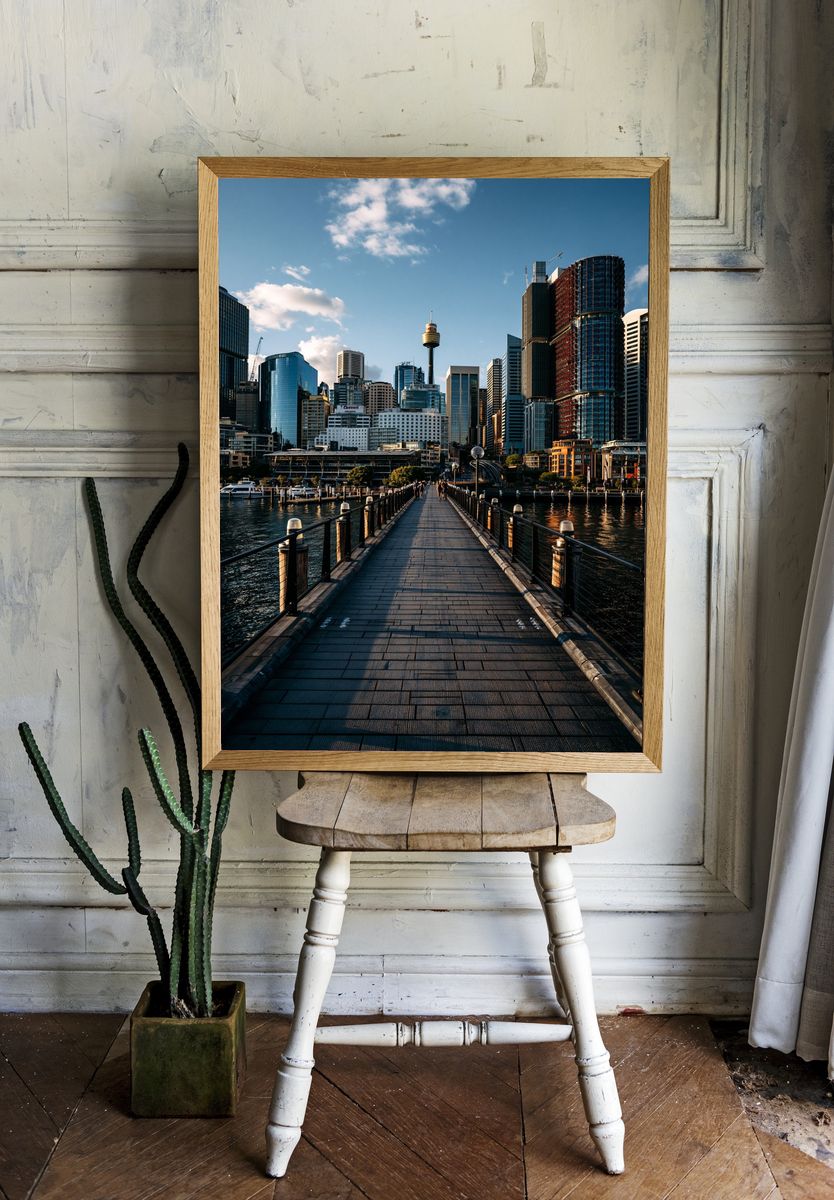 Sydney Harbour Skyline Photography Poster. — room view 1