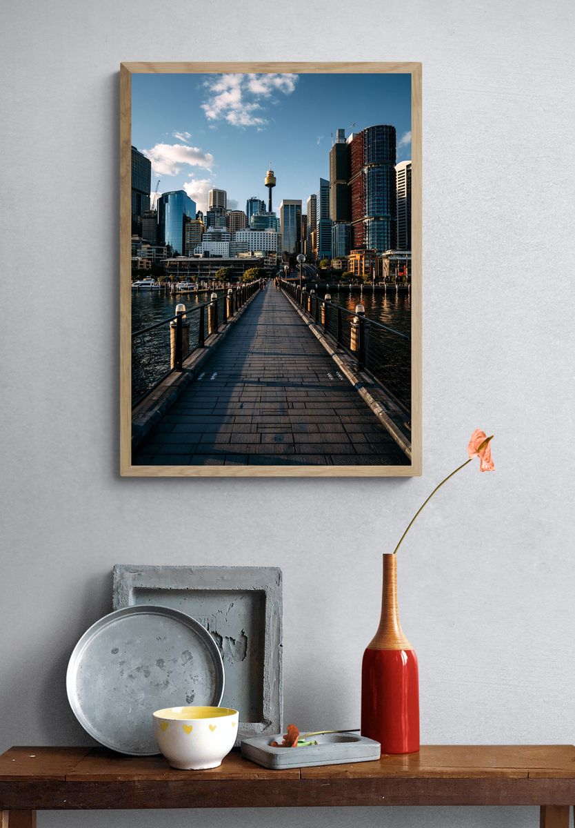 Sydney Harbour Skyline Photography Poster. — room view 3