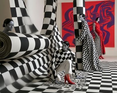 Checkerboard Fashion Surrealism Print.