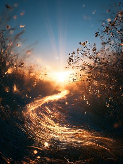 Golden Meadow Sunrise Photography Poster.