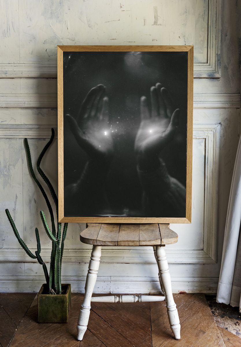 Celestial Hands Photography Poster. room preview