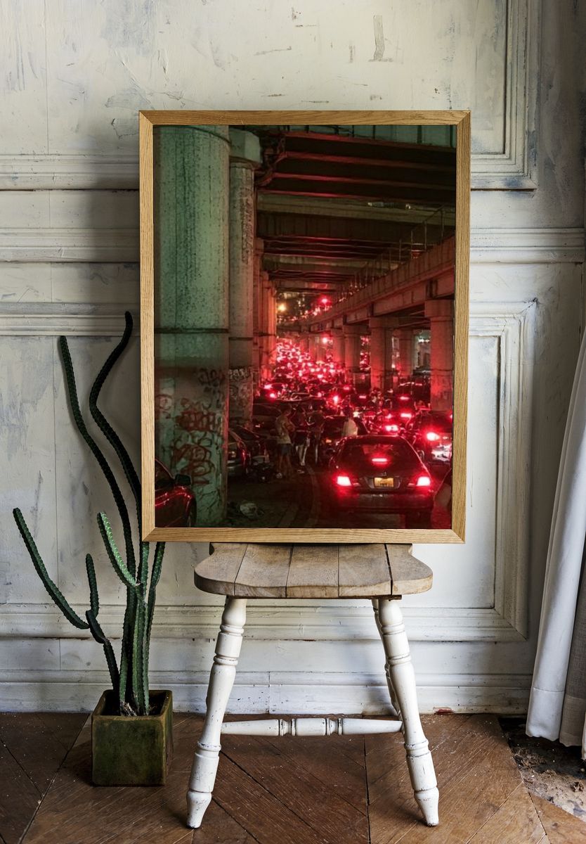 Urban Traffic Underpass Photography Poster. room preview