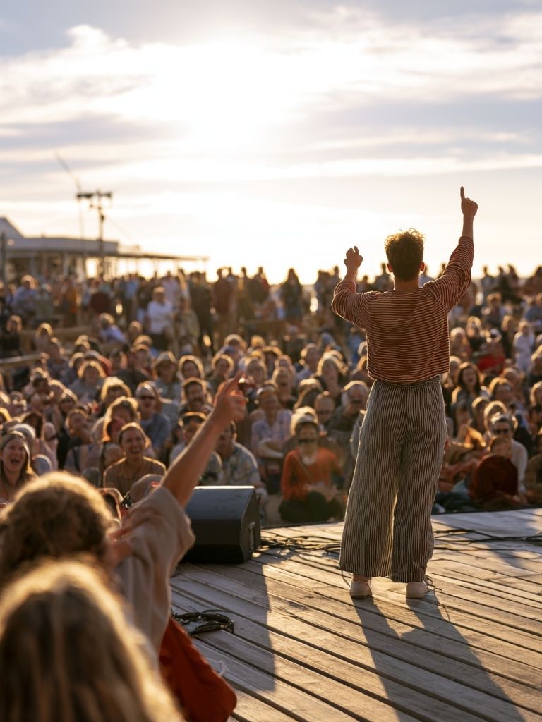 Outdoor Concert Crowd Photography Poster. poster — photography art