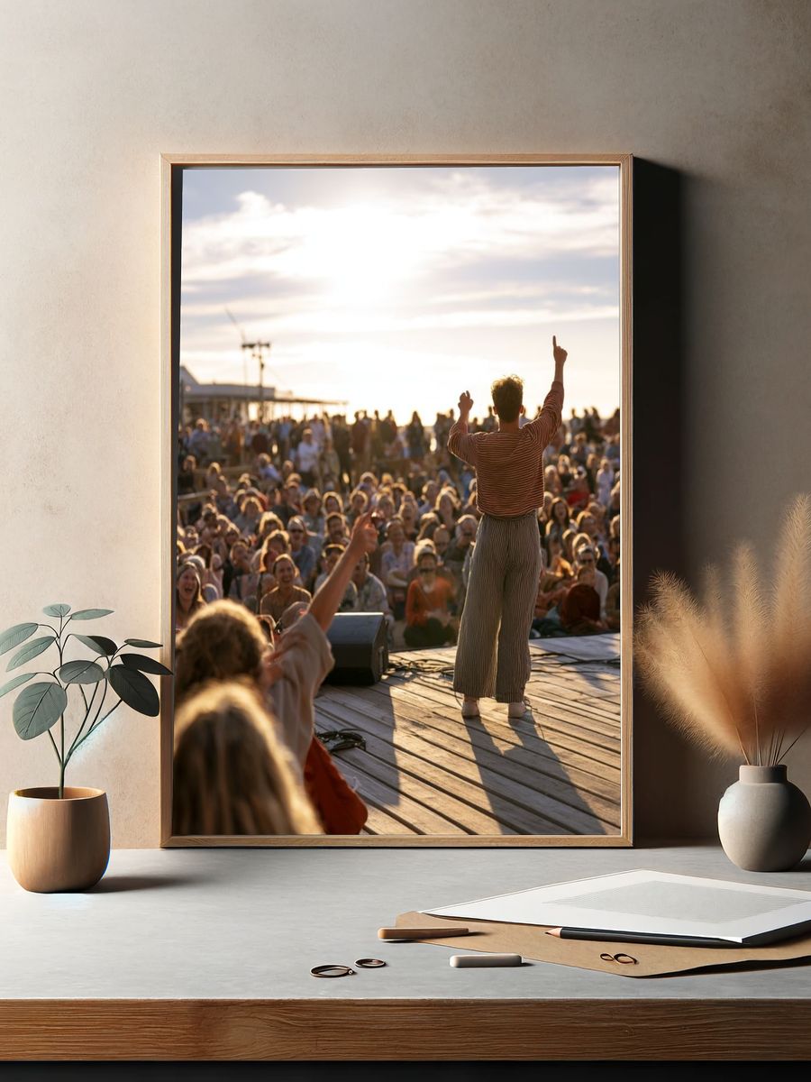 Outdoor Concert Crowd Photography Poster. — room view 2