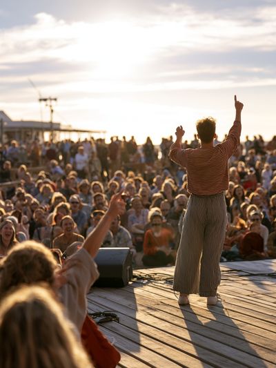 Outdoor Concert Crowd Photography Poster.