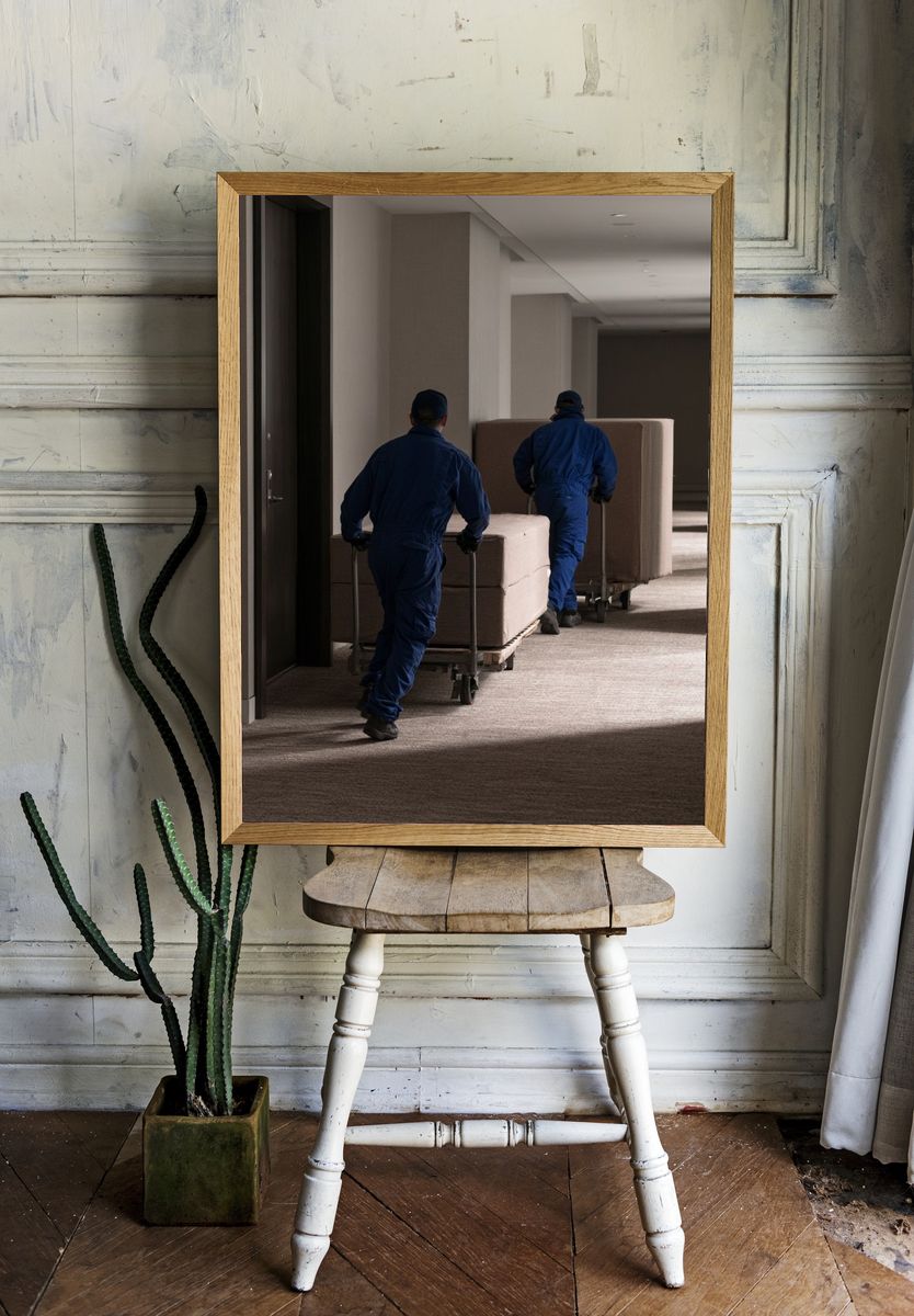 Moving Crew Hallway Photography Poster. room preview