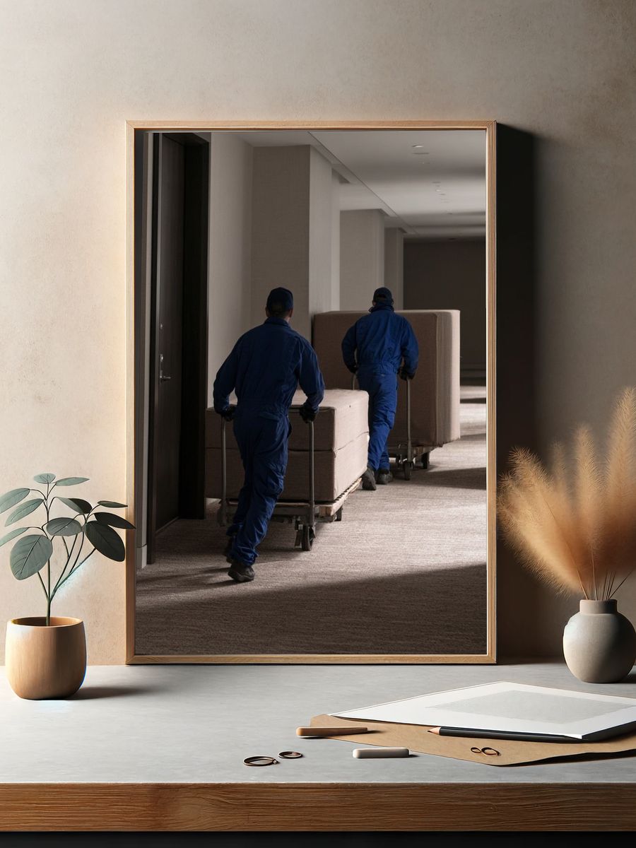 Moving Crew Hallway Photography Poster. — room view 2